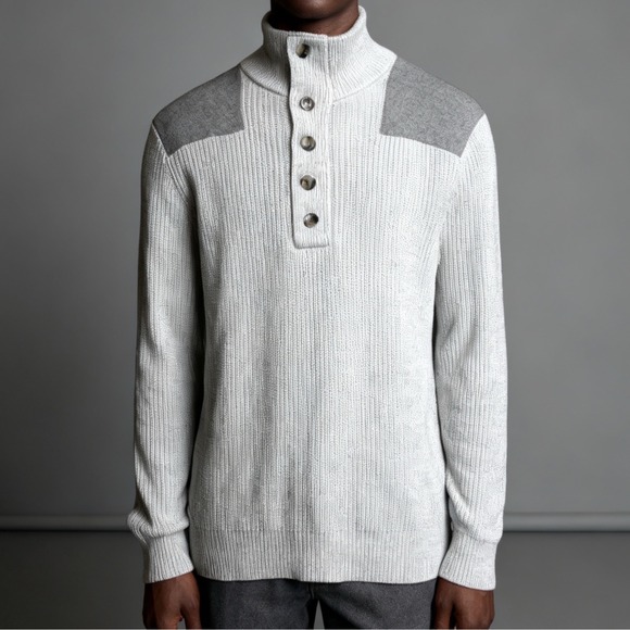 Banana Republic Other - Banana Republic Men's Wool Blend Popover Sweater Gray size Large‎